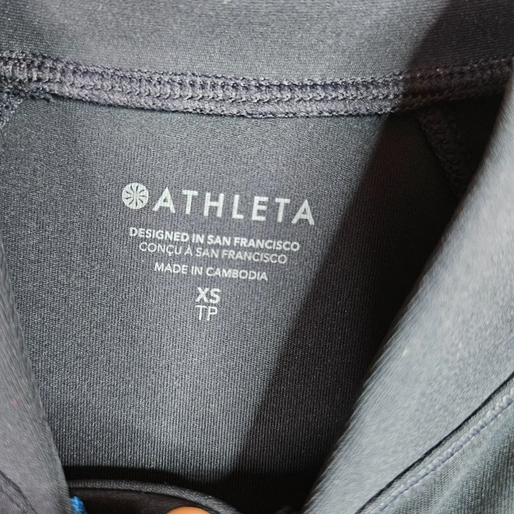 Athleta Women XS Black Full Zip Athletic Sweatshirt Activewear Running